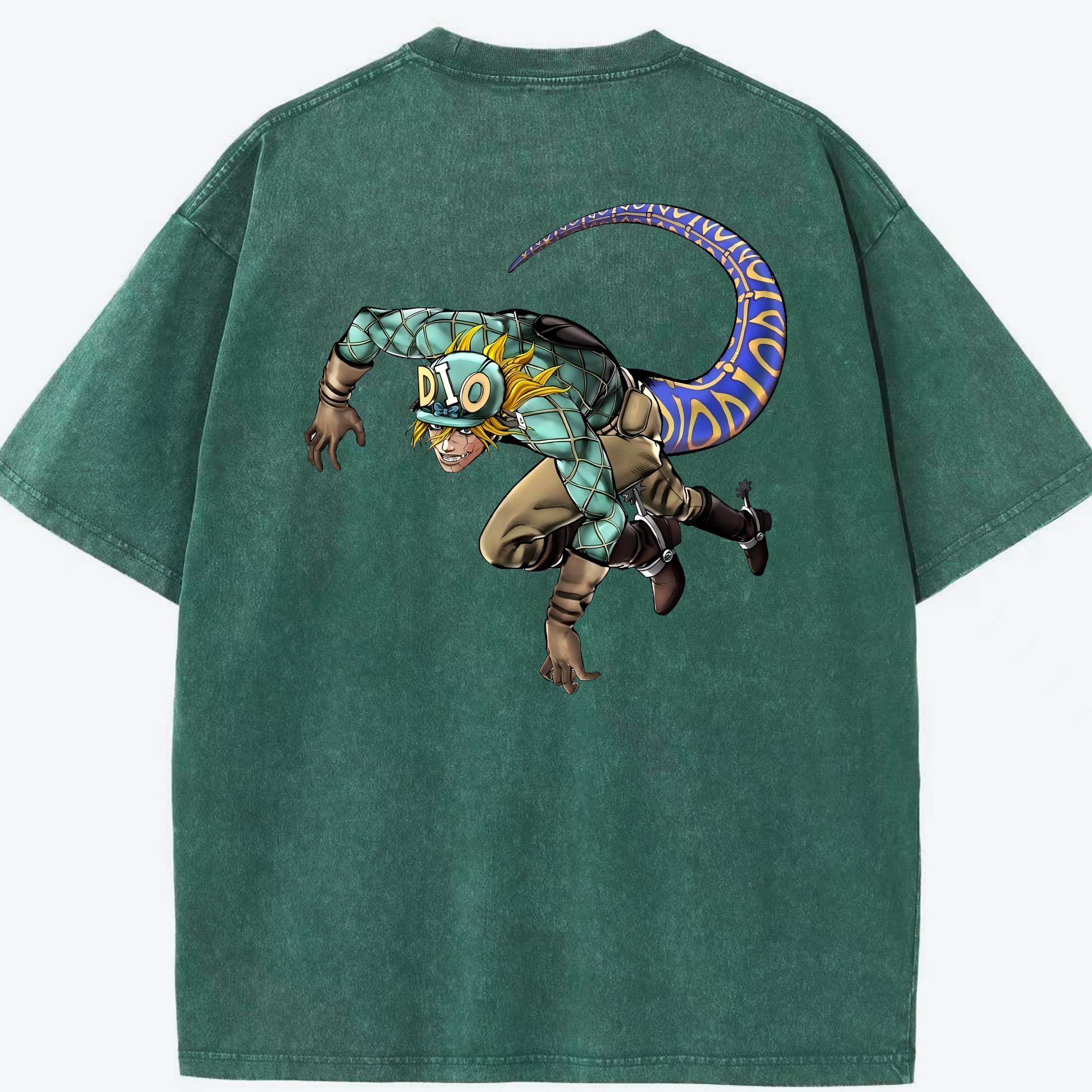 （画像用） ジョジョの奇妙な冒険 ディオ?ブランドー JoJo's Bizarre Adventure Dio Brando 綿100% ヴィンテージ風 半袖Tシャツ（背面プリント）